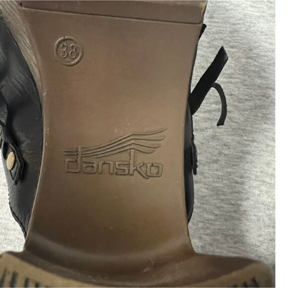 Dansko Deni Fringe Chunky Y2K Platform Mule Clogs EUR 38 7.5-8 Black - Picture 6 of 9